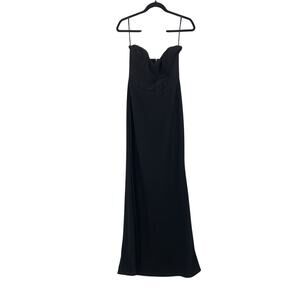 Va Va Voom Maxi Dress Womens Small Black Ribbed Sweetheart Neck Strapless